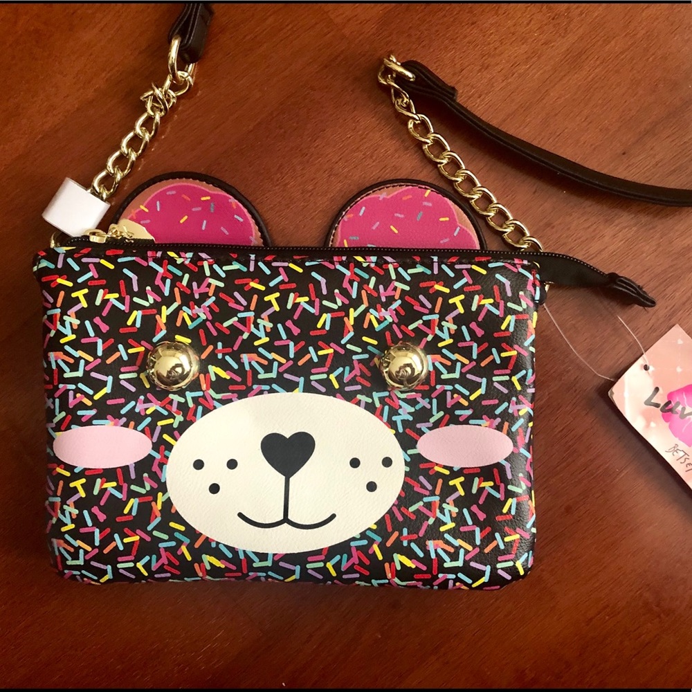 🎁Betsy Johnson Confetti Bear Crossbody 🐻